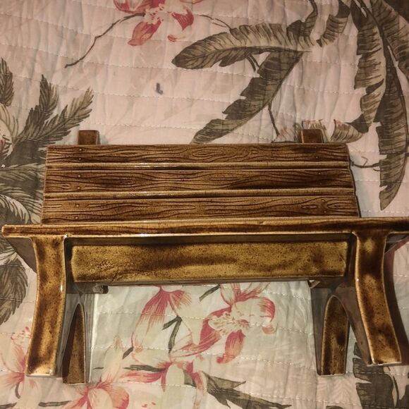 Vintage Ceramic Bench Candle Plant Spice Holder - Picture 2 of 10